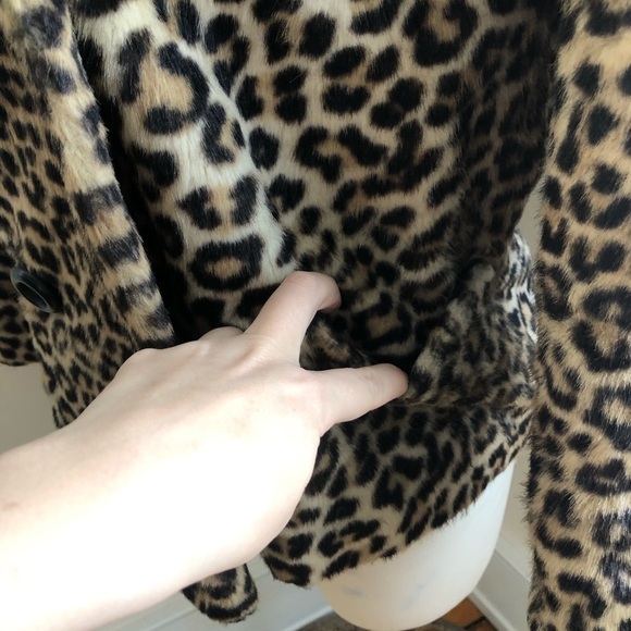 fairmoor vintage 1970s faux leopard fur jacket size small - Picture 5 of 9